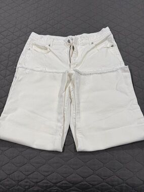 LOFT White Wide Leg Crop